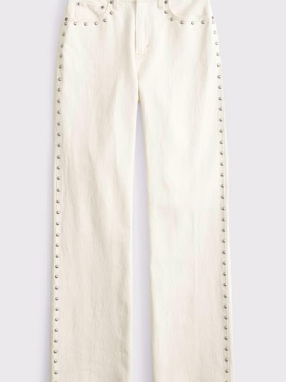Abercrombie & Fitch The 90's Relaxed Jean High Rise Cream Side Studded